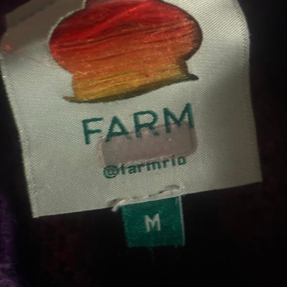 Farm Rio Striped Patchwork Sweater Size Medium - Picture 13 of 14